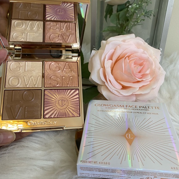 CHARLOTTE TILBURY GLOWGASM FACE PALETTE 4 SKIN & EYE GILDING HIGHLIGHTERS - Picture 3 of 10